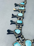 Womens Vintage Native American Navajo Turquoise Sterling Silver Squash Blossom Necklace-Nativo Arts