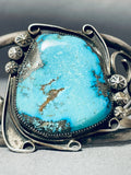 Authentic Vintage Native American Navajo Morenci Turquoise Old Sterling Silver Bracelet-Nativo Arts