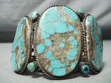 One Of The Best Ever Vintage Native American Navajo #8 Turquoise Sterling Silver Bracelet-Nativo Arts
