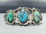 Important Vintage Native American Navajo Turquoise Sterling Silver Bracelet-Nativo Arts