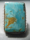 Huge Heavy Me's Native American Navajo Royston Turquoise Sterling Silver Ring-Nativo Arts