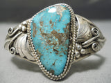 Superior Vintage Native American Navajo Old Persin Turquoise Sterling Silver Bracelet Old-Nativo Arts