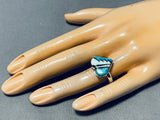 Spectacular Native American Navajo Turquoise Sterling Silver Heart Ring-Nativo Arts