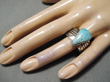 Important Vintage Native American Zuni Simplicio Turquoise Sterling Silver Ring-Nativo Arts