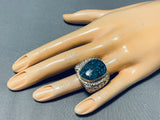 Native American Very Important Lander Blue Turquoise 14k Gold Ring-Nativo Arts