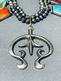 Rare Native American Acoma Vintage Turquoise Sterling Silver Squash Blossom Necklace-Nativo Arts