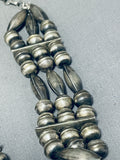 One Of The Most Intricate Vintage Choker Native American Navajo Sterling Silver Necklace-Nativo Arts