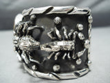 Crazy Heavy Scorpion Native American #8 Turquoise Sterling Silver Bracelet-Nativo Arts