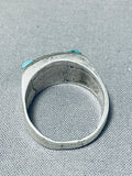 Sensational Vintage Native American Navajo Turquoise Mother Of Pearl Sterling Silver Ring-Nativo Arts