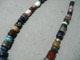 Authentic Vintage Native American Navajo Thomas Singer Lapis Turquoise Sterling Silver Necklace-Nativo Arts