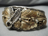 Detailed And Important!! Vintage Native American Navajo Gold Sterling Silver Allen Chee Bracelet-Nativo Arts