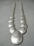 Spectacular Vintage Native American Navajo Sterling Silver Necklace Old-Nativo Arts