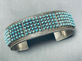 One Of Most Intricate Vintage Native American Zuni Turquoise Snake Eyes Sterling Silver Bracelet-Nativo Arts
