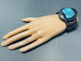 138 Grams 50 Year Old Vintage Native American Navajo Turquoise Sterling Silver Bracelet-Nativo Arts