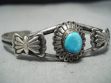 Phenomenal Vintage Native American Navajo Old Kingman Turquoise Sterling Silver Bracelet-Nativo Arts