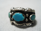 Incredible Vintage Native American Navajo Cerrillos Turquoise Sterling Silver Ring-Nativo Arts