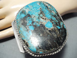 Best Biggest Vintage Native American Navajo Blue Diamond Turquoise Sterling Silver Bracelet-Nativo Arts