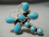 Huge Dragonfly Vintage Native American Navajo Turquoise Sterling Silver Ring-Nativo Arts