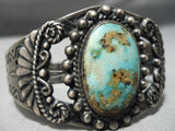 Earlier Vintage Native American Navajo Hachita Turquoise Sterling Silver Bracelet Old Cuff-Nativo Arts