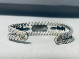 Early Vintage Native American Navajo Wired Sterling Silver Turquoise Bracelet Old-Nativo Arts