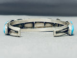 Beautiful Vintage Native American Navajo Morenci Turquoise Sterling Silver Bracelet-Nativo Arts