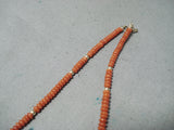 Rare Authentic Native American Navajo 14k Gold Coral Necklace-Nativo Arts