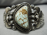 Magnificent Vintage Native American Navajo Toledo Family #8 Turquoise Sterling Silver Bracelet-Nativo Arts