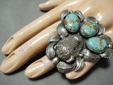 Biggest Native American #8 Turquoise Buffalo Sterling Silver Ring-Nativo Arts