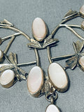 Most Detailed Vintage Native American Navajo Pink Shell Sterling Silver Garden Necklace-Nativo Arts