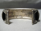 Early Hand Tooled Heavy Vintage Native American Navajo Sterling Silver Button Bracelet Old-Nativo Arts