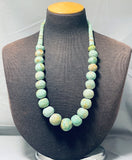 Very Rare Vintage Native American Navajo Rounded Turquoise Sterling Silver Necklace-Nativo Arts