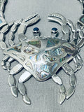 Colossal Crab Vintage Southwest Sterling Silver Pearl Necklace-Nativo Arts