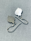 Exceptional Vintage Native American Navajo Black Onyx Sterling Silver Earrings-Nativo Arts