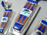 One Of The Best Native American Zuni Lapis Sterling Silver Inlay Necklace-Nativo Arts