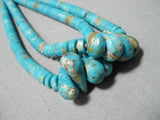 Statement Vintage Santo Domingo Native American Navajo Turquoise Tubule Sterling Silver Necklace-Nativo Arts