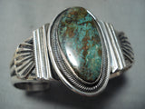 Signed Navajo Native American Royston Turquoise Sterling Silver Bracelet-Nativo Arts
