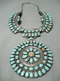 One Of Biggest Best Vintage Native American Navajo Royston Turquoise Sterling Silver Necklace-Nativo Arts