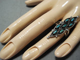 Marvelous Vintage Native American Zuni 7 Blue Gem Turquoise Sterling Silver Ring-Nativo Arts