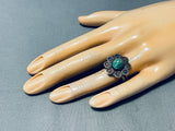 Very Old Vintage Native American Navajo Cerrillos Turquoise Sterling Silver Ring-Nativo Arts