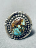 Amazing Vintage Native American Navajo #8 Turquoise Mine Sterling Silver Ring-Nativo Arts