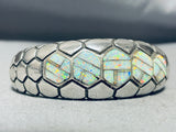 One Of The Most Unique Vintage Southwest Opal Inlay Sterling Silver Bracelet-Nativo Arts