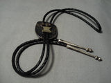 Huge Vintage Navajo #8 Turquoise Sterling Silver Bolo Old Native American-Nativo Arts