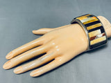 7 Inch Wrist Incredible Vintage Native American Navajo Inlay Sterling Silver Bracelet-Nativo Arts