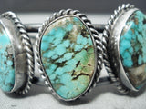 Incredible Vintage Native American Navajo Morenci Turquoise Sterling Silver Bracelet Old-Nativo Arts