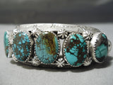 Heavy Thick!! Native American Navajo Spiderweb Turquoise Sterling Silver Bracelet Cuff-Nativo Arts