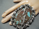 Massive San Felipe Native American 8 Turquoise Sterling Silver Gecko Ring-Nativo Arts