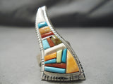 Inlay Master Navajo Turquoise Sterling Silver Native American Ring-Nativo Arts