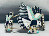 Important Earlier Vintage Native American Zuni Turquoise Eagle Sterling Silver Bracelet-Nativo Arts