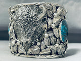 259 Grams Heavy Mens Native American Turquoise Sterling Silver Bracelet-Nativo Arts