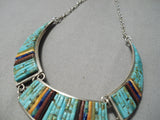 Charles Loloma Student Vintage Native American Navajo Turquoise Sterling Silver Necklace-Nativo Arts